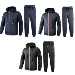Clovu Mens Tracksuit Bottom Hoodie Premium Quality Casual Clothes Menswear Stylish Long Sleeve Active Set Gym Casual Airport Outfit Luxury Feel Functional Pockets Comfortable Stretchy Two Piece Chainsaw Beige