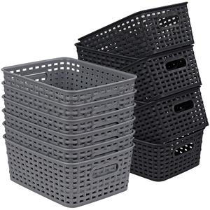 6 Pack Handy Storage Basket Plastic Crate School Office Kitchen Pharmacy Tidy Organiser