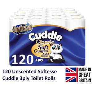 NO.1 sale 120 Non-Scented Toilet Roll Cuddle Tissue Paper Quilted Panda 3 PLY - Pack of 120 rolls