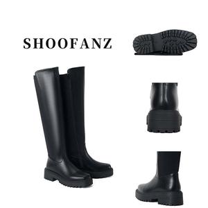 Women Knee High Boots for Women Black Leather Boots Women Boots Waterproof Windproof Women Pull-on Boots Women Color Block Boots Girl Footwear Women Comfort Walking Shoes