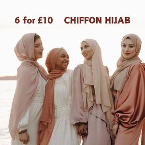 Chiffon Hijab Scarf for Women - Lightweight Soft Breathable Machine Washable 100% Chiffon 80x180cm All Seasons Elegant Hijab for Formal Events
