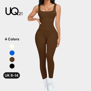 (Affiliate) UNIQUE21 Women Sexy Yoga Slimming Shapewear Jumpsuits Sleeveless Bodycon Square Neck Stretchy Workout Outfits