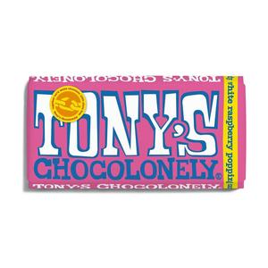 Tonys Chocolonely White Rberry Pop Candy 180g