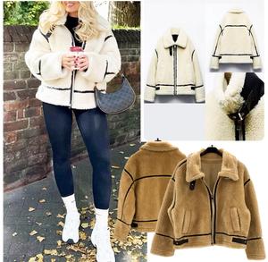 Fashion Luva SHEARLING AVIATOR FAUX FUR BIKER TEDDY JACKET Coats Womenswear Polyester Outerwear Comfort Long Sleeve Chic Casual