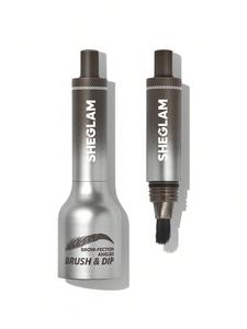 SHEGLAM Brow-Fection Angled Brush & Dip, For Sparse Brows, Hair-Like Strokes Liquid Eyebrow Gel Pen, Easy Coloring, Long-Lasting, Quick-Drying, Natural Shaping, Outlining & Filling Eyebrow Cosmetic Makeup, Aubrun strong