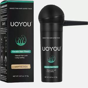 [UOYOU] Hair Thickening Fibres, LIGHT BLONDE Hair Fibres for Thinning Hair 27.5g Bottle with Applicator | Haircare Natural Keratin Hair Fibers Concealer for Hair Problems With Men and Women | Hair Fibres Powder [LIGHT BLONDE] Mild