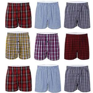 Boxers Pack Of 3 Men's Woven Boxer Shorts Cotton Rich Comfort Fit Underwear Menswear Briefs Fabric Breathable Print