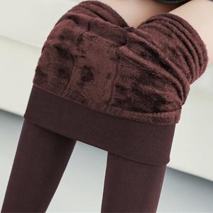 【FONOK】1/2PCS Women's New Warm Leggings Winter Thick Plush Lined Elastic Pants Various Colors Basic Bottom