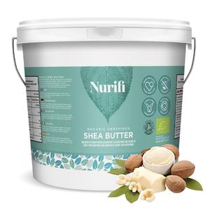 1KG Organic Shea Butter by Nurifi - Unrefined, Pure & Raw - Certified Organic by the Soil Association  - For Body, Face, Lips & Hair raw  shea