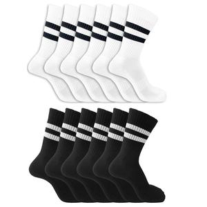 Mens Socks Sports Gym Leisure Socks 6 Pack Everyday Cushioned Socks Size 6-11 Cotton Menswear Breathable Casual Long Soft Outdoor Ribbed Shoe Striped Sweat Top Tropical