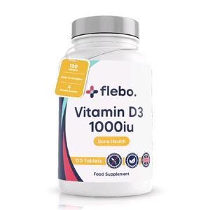 Premium Vitamin D3 1000IU - 120 Easy-to-Swallow Vegetarian Tablets, Made in The UK for Immune Support and Bone Health. Healthcare Dietary Calcium Healthy