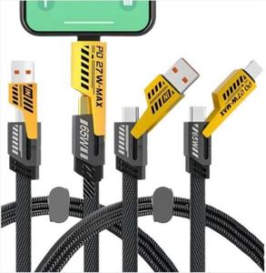 Pack of 2 | 4 in 1 Multi USB PD Charger Charging Cable Cord for iPhone USB C Samsung Android | Durable, Devices