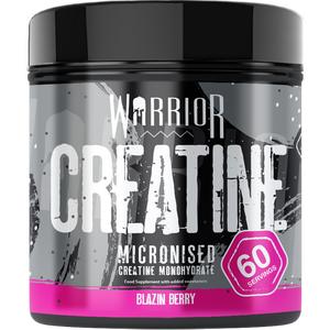 Warrior Pure Creatine Monohydrate Powder - Blazin' Berry - 300g (60 Servings) - Easy Dissolve - Not Creatine Gummies or Creatine Tablets - Recommended for both Women and Men
