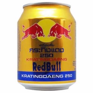 Thai Red Bull Energy Drink Kratingdaeng Gold Can - 250ml for Sports and Energy - Beverage