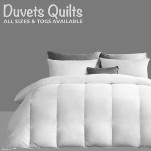 HomeTex Shop Hotel Quality Duvet Quilt - Single Double King Super King - 4.5 10.5 13.5 15 Tog - Flat Weave Anti Allergy Hollow Fibre - Breathable & Skin Friendly - Perfect for All Seasons and Stripe Pillow set of 2