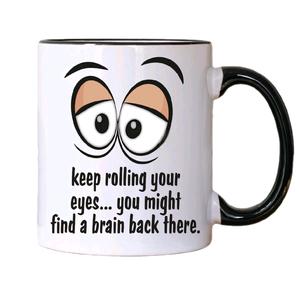 keep rolling your eyes mug Drinkware Ceramic Cup Coffee Washable Reusable Beverage Reuse pumpkin Printed Sturdy tea mugs Tumbler gift bundle rude funky home adulthumor