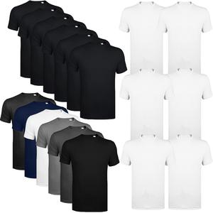 Mens 6 Pack Shirts Plain Blank Basic T Shirt Casual Top 100% Cotton Multi Pack Menswear Set Gym Fitness Running Multi Pack T Shirt