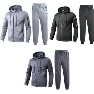 Clovu Premium Mens Tracksuit Hoodie and Bottom Summer Luxury Set Clothes Menswear Fashion Sports Long Sleeve Active Set Outdoor Holiday Outfit Stylish Stretchy Fabric Functional Pockets Chainsaw Beige Multicolor Plain