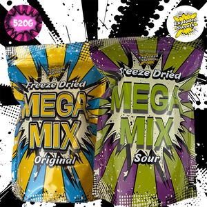 Mega Mix & Mega Mix - Sour | Multibuy | Exploded Sweets | Freeze Dried Candy UK | Snack Bonbon Assorted
