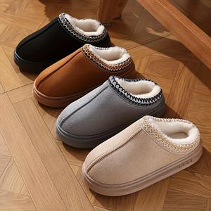 New autumn and winter lace national style fashion cotton slippers for men and women couples indoor and outdoor warm cotton slippers Footwear Walking Shoes Girl Tsinelas