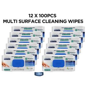 Deep Fresh Multi Surface Cleaning Wipes, Campaign, White Soap Scented 12 x 100pcs Toilet Pack