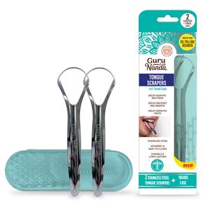 GuruNanda Spoon Shaped Stainless Steel Tongue Scraper (2-Pack)