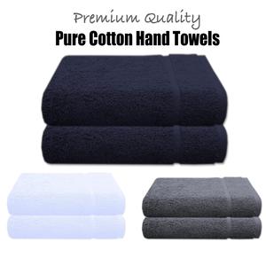 A & B TRADERS - 2x Cotton Hand Towels - 100% Ring Spun Quick Dry Hand Towels - Large Size 50 x 85cm Soft Absorbent Reusable