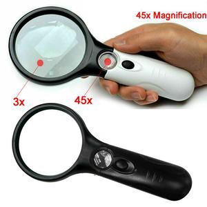 Heavy-Duty Magnifying Glass Lightweight With LED Light And Double Lens 3X & 45X For Macular Degeneration Seniors, Adults with Hobbies, and Children with Curiosity