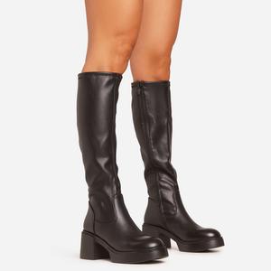 Caesar Chunky Block Heel Knee High Long Boot