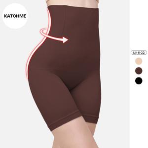 KatchMe Women's Yoga Solid Color Seamless High Waist Shaping Shorts(Size 6-22) (B),Plain Tummy Control & Butt-Lifting Shapewear,Stretchy Womenswear