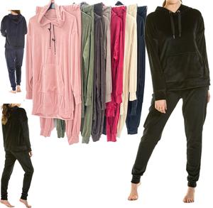 Fashion Luva Velour Tracksuit Lounge Wear Set  Plain Hooded Velvet 2 Piece Suits Pyjamas Set.