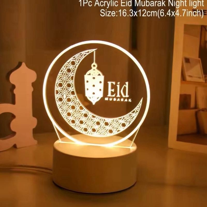 Eid Mubarak 3D Led Lamp Ramadan Night Light Led Moon Star Eid Bedroom ...