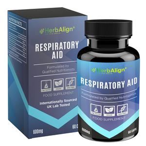 Herbalign Respiratory Aid Capsules | 1200mg Fenugreek Seed, Mullein Leaf, Nettle Leaf, Licorice Root | 60 Caps UK Lab Tested | Natural Lung Support, Respiratory Health & Breathing Comfort Supplement Healthcare Fitness