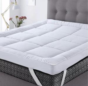 Extra Thick Mattress Topper 4”/10cm With Elasticized Corners | Hotel Quality-Breathable Noiseless Washable Anti SlipFluffy Hypoallergenic Mattress Topper-Supersoft Heavy Fill-Anti Allergy-Stitched and Elasticated Corner Strap-Single Double King Super King