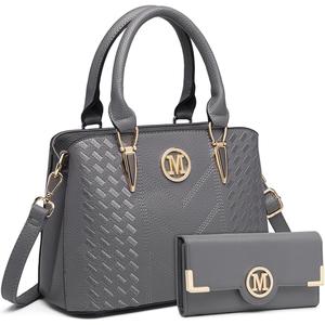 Handbag for Women, Woven and Chevron Pattern, M Logo on The Front, Top Handle or Shoulder Bag