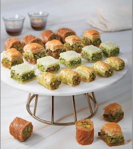 Mix Baklawa 450g - Sweet Nutty Snack Cake with Crispy Phyllo Dough & Honey Syrup - Allergy Alert Contains Tree Nuts Eggs Peanuts Milk