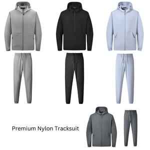 Mens Premium Nylon Tracksuit Luxury Lightweight Summer Fabric Full Zip Hoodie and Matching Trousers Tracksuit