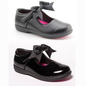 Sofia Back To School Shoes Girls Bow Black Patent and Matt Good Grip Shoe Sizes