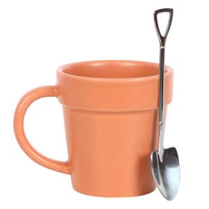 Ceramic Plant Pot Mug & Shovel Spoon | Cups | Home