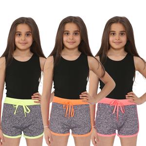 NOROZE Girls Gym Fleck Summer Holiday Hotpants Kids Workout Casual Activewear Shorts UK Sizes 5-13 Years