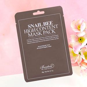 Benton - Snail Bee High Content Mask Pack 1pcs Hydrated Glowing Skin Repair Sheet Gentle Skincare Aloe Mild Comfort hyperpigmentation dark spots acne scars glow healing scars niacinamide snail mucin korean sheet mask moisturizing hydrating Moisturizer