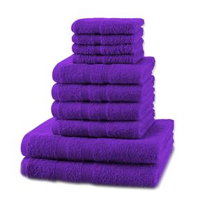 HomeTex Shop 10-Piece Towel Bale Set 2 Bath Towels 4 Hand Towels 4 Face Towel Clothes 100% Cotton Long Lasting Soft Absorbent Bathroom Towels Solid Colors