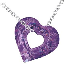 Love Heart Swarovski Crystal Necklace with S925 Silver Chain