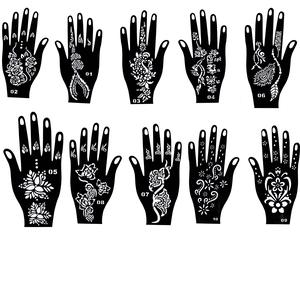 Rangeli henna stencils 20 pcs 10 pair left and right for hands bridal designs mehandi designs stickers temporary tattoo Durable