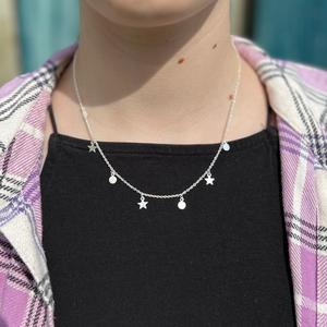 Star & Disc Necklace - 925 Sterling Silver