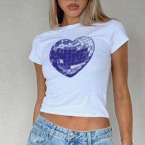 Disco Print T-Shirt - Womens Baby Tee - Salty Pixie