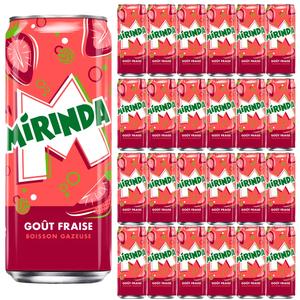 Mirinda Strawberry Flavored Sparkling Soft Drink Slim Can - Pack of 24 x 330ML