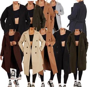 Fashion Luva Button Front Notch Lapel Coat – Elegant Long Sleeve Double-Breasted Fall & Winter Women’s Commuter Jacket with Waist Tie & Thermal Lining cosy cardigan