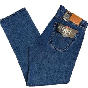 Levis 501 Mens Denim Jeans Stonewash - Blue Original Fit Straight Leg Menswear Cotton 00501-0114