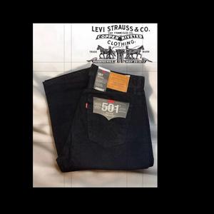 Levis Mens 501 Original Fit Straight Leg Denim Jeans Bottoms Pants Black Style#00501-0165, Menswear 100% cotton